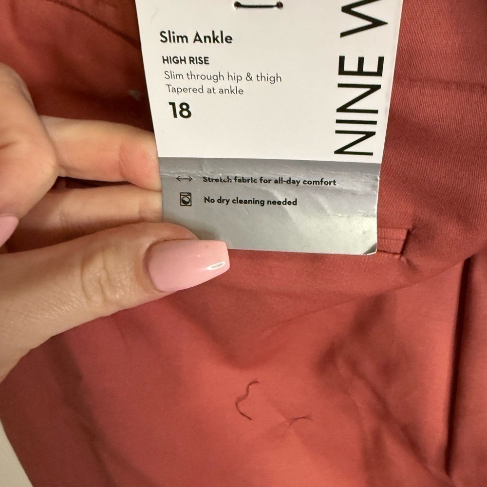 Nine West Slim Ankle Pants Women 18 High Rise Stretch Tailored Workwear NWT - Picture 6 of 7